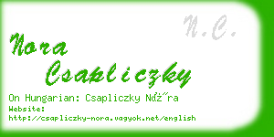 nora csapliczky business card